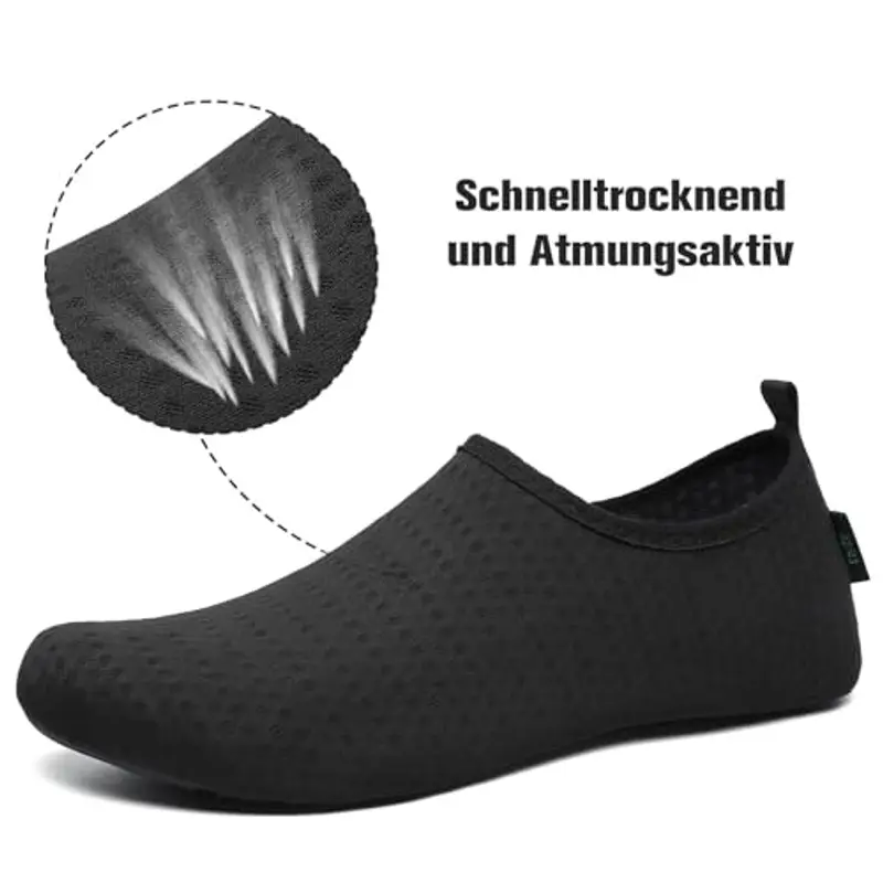 SAGUARO Scarpe da Scoglio Uomo Donna Scarpette Scoglio Leggere Scarpe Mare Asciugatura Rapida Scarpette Mare Scarpe Spiaggia Antiscivolo Scarpe per Acqua Immersione Surf Nero Ricco Gr. 44/45 EU miniatura 3