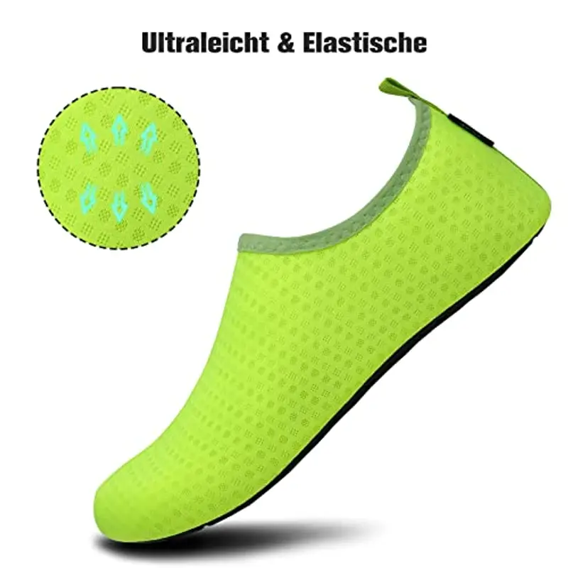 SAGUARO Scarpe da Scoglio Uomo Donna Scarpette Scoglio Leggere Scarpe Mare Asciugatura Rapida Scarpette Mare Scarpe Spiaggia Antiscivolo Scarpe per Acqua Immersione Surf Verde Gr. 42/43 EU miniatura 2