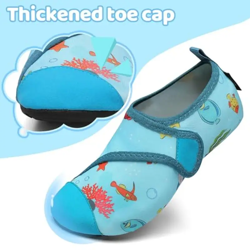 SAGUARO Scarpette Scoglio Ragazzi Ragazze Scarpe da Immersione Antiscivolo Leggere Scarpe da Sport Acquatici Bambino per Mare Piscina, Touch X, Blu Ceruleo, 26/27 EU miniatura 3