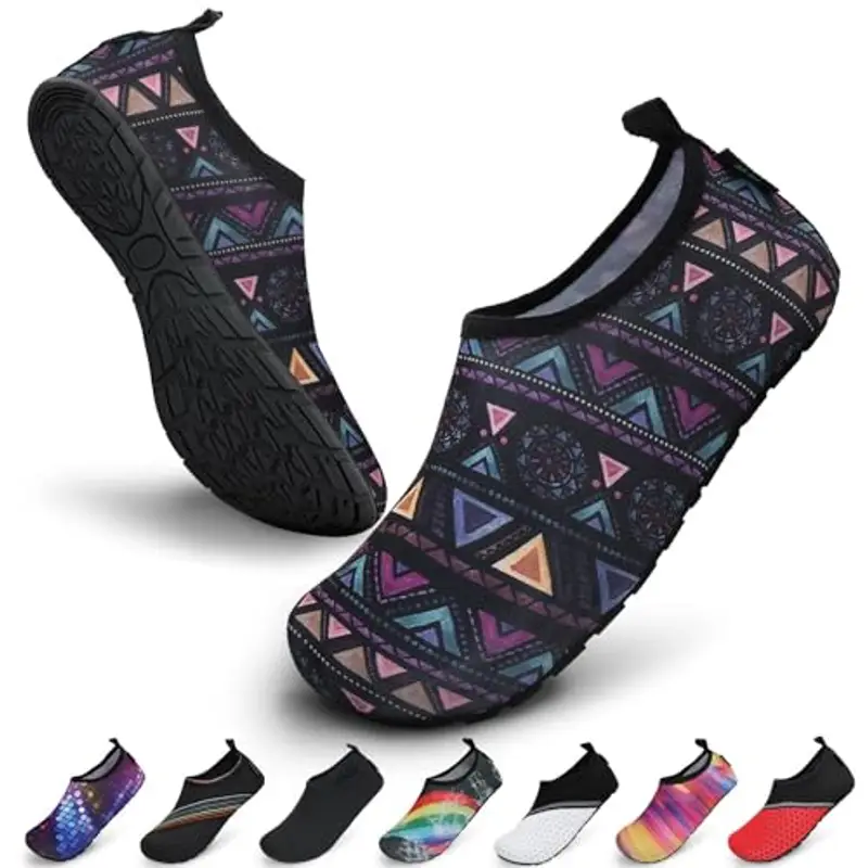 SAGUARO Scarpette Scoglio Uomo Donna Scarpe da Sport Acquatici Barefoot Scarpe da Piscina Spiaggia Canottaggio Mare Fiume Nuoto Surf Vela Calzini per Immersione (Bohemia Viola,36/37 EU)