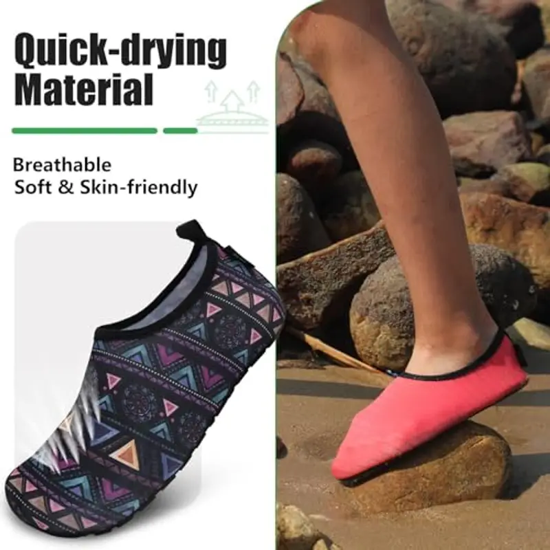 SAGUARO Scarpette Scoglio Uomo Donna Scarpe da Sport Acquatici Barefoot Scarpe da Piscina Spiaggia Canottaggio Mare Fiume Nuoto Surf Vela Calzini per Immersione (Bohemia Viola, 36/37 EU) miniatura 2