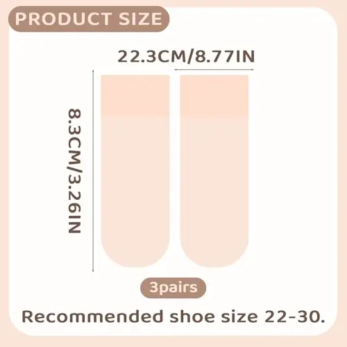 SAIIURV 3 Paia Rosa Calzini da Danza Classica Lara per Bambini Ragazze, Morbidi Traspiranti Senza Cuciture Calzini miniatura 2