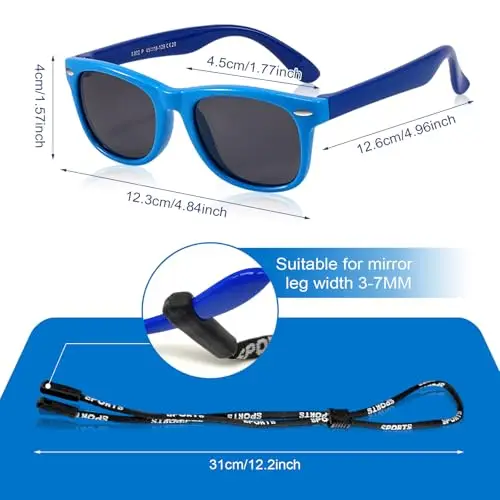 SAIIURV Occhiali da Sole Polarizzati per Bambina e Bambino, Telaio Flessibile Occhiali da Festa di Protezione UV con miniatura 2