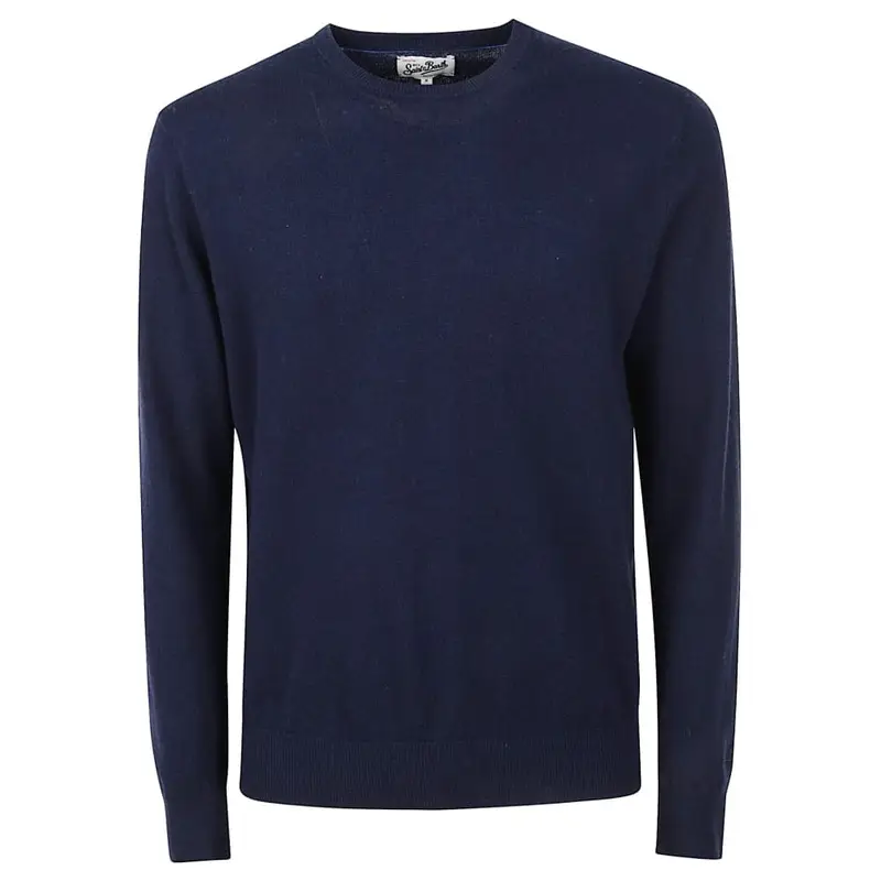 maglia uomo in lana tinta unita blu