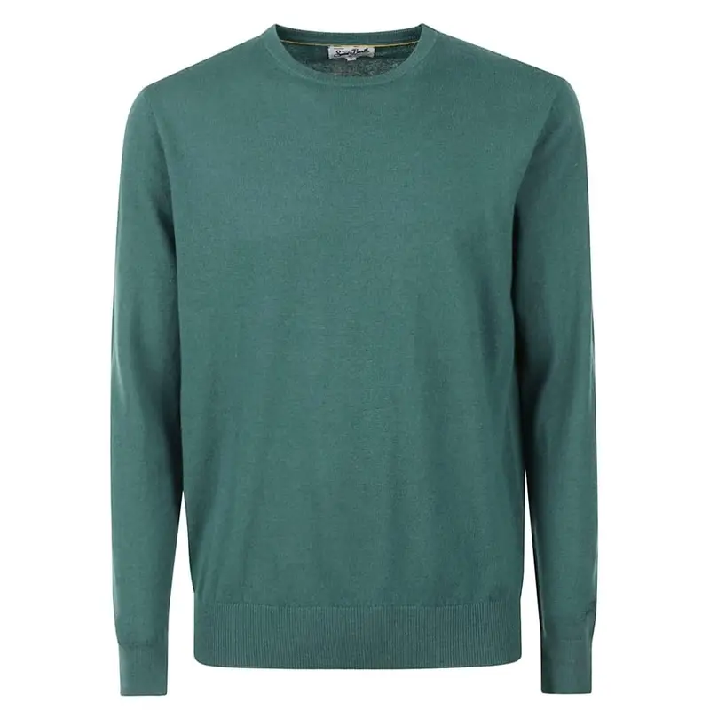 maglia uomo in lana tinta unita verde