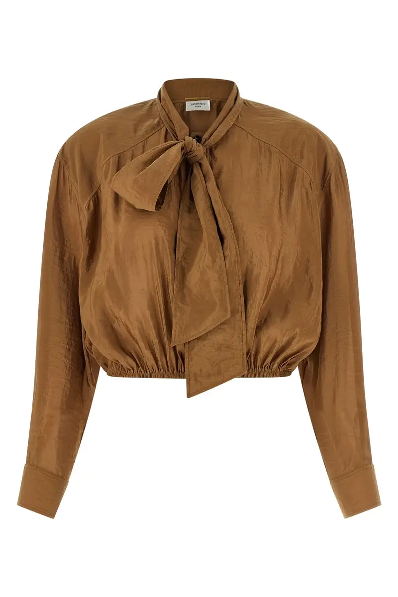 Blusa Collo Lavallière Marrone