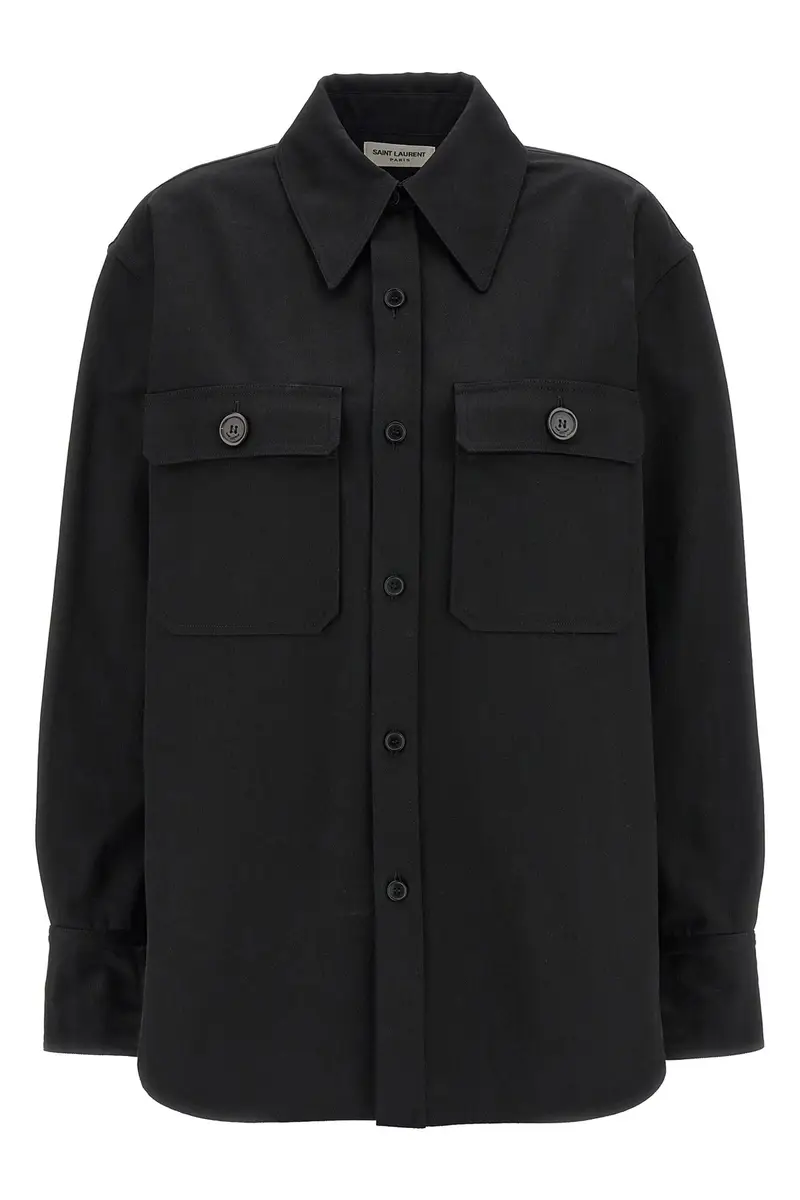 Camicia 'Saharienne' Nero