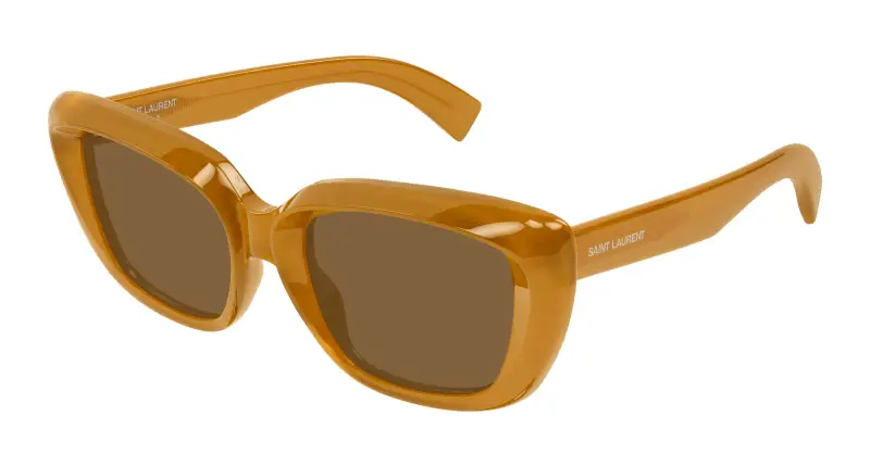 Donna SAINT LAURENT SL 857 004 Occhiali da sole Acetato Giallo Marrone Cat Eye