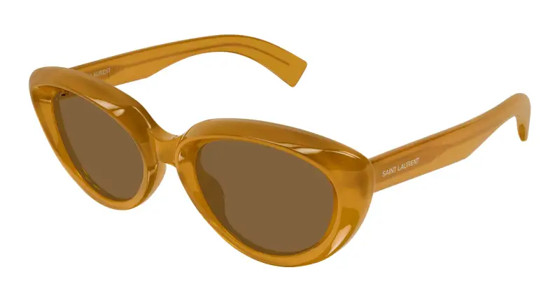Donna SAINT LAURENT SL 859 004 Occhiali da sole Acetato Giallo Marrone Cat Eye