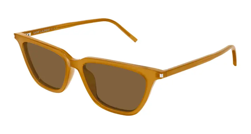 Donna SAINT LAURENT SL 889 SULPICE THIN 004 Occhiali da sole Acetato Giallo Marrone Cat Eye