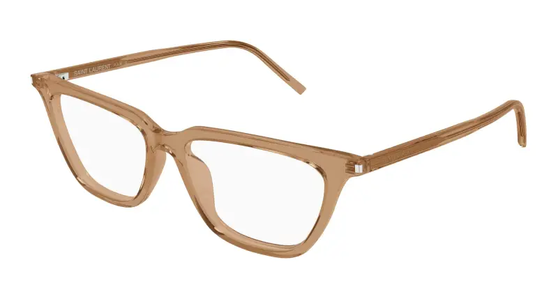 Donna SAINT LAURENT SL 889 SULPICE THIN OPT 005 Montature da vista Acetato Marrone Trasparente Cat Eye