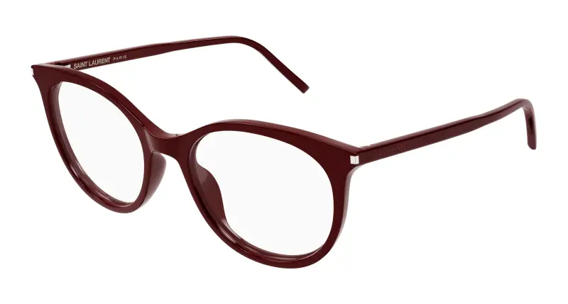Donna SAINT LAURENT SL 891 005 Montature da vista Acetato Bordeaux Trasparente Cat Eye