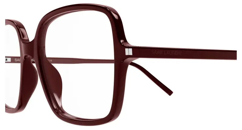 Donna SAINT LAURENT SL 892 005 Montature da vista Acetato Bordeaux Trasparente Squadrata miniatura 3