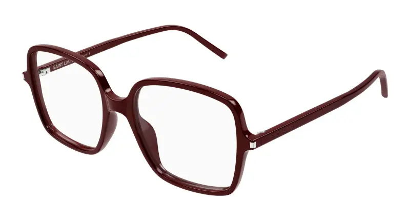 Donna SAINT LAURENT SL 892 005 Montature da vista Acetato Bordeaux Trasparente Squadrata