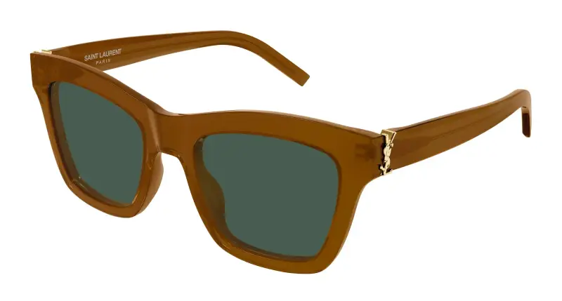 Donna SAINT LAURENT SL M156 005 Occhiali da sole Acetato Marrone Verde Cat Eye