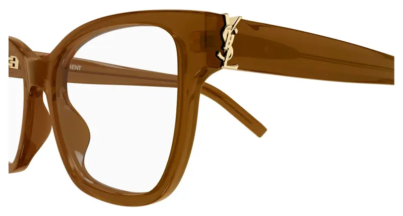 Donna SAINT LAURENT SL M158 005 Montature da vista Acetato Marrone Trasparente Cat Eye miniatura 3