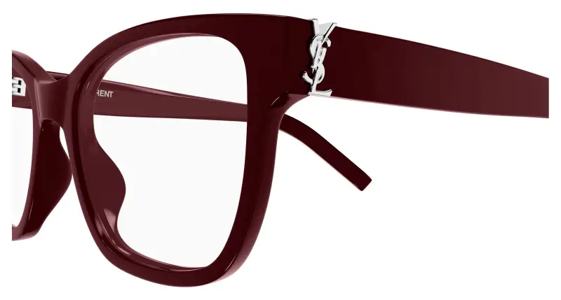 Donna SAINT LAURENT SL M158 006 Montature da vista Acetato Bordeaux Trasparente Cat Eye miniatura 3