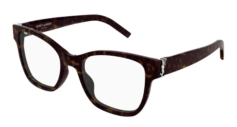 Donna SAINT LAURENT SL M158 008 Montature da vista Acetato Havana Trasparente Cat Eye