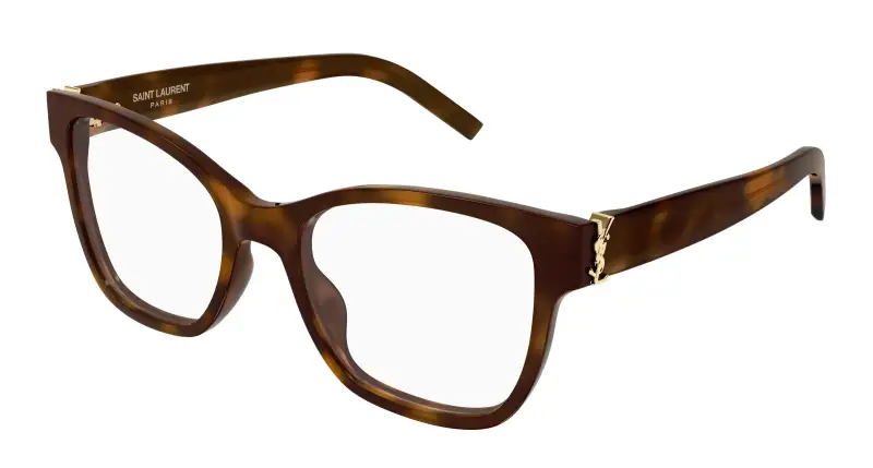 Donna SAINT LAURENT SL M158 009 Montature da vista Acetato Havana Trasparente Cat Eye