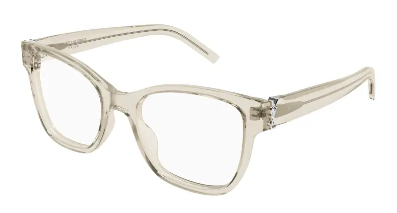 Donna SAINT LAURENT SL M158 010 Montature da vista Acetato Beige Trasparente Cat Eye