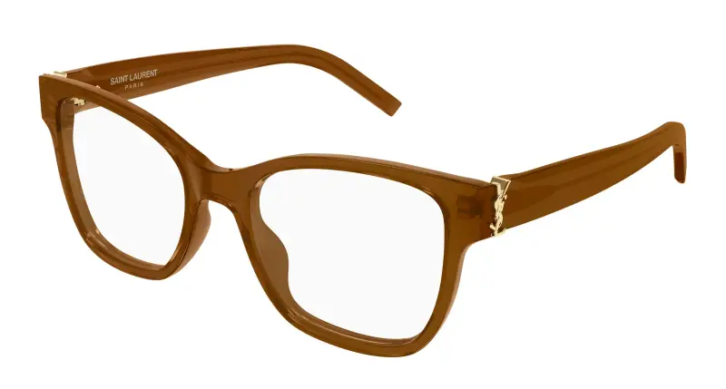 Donna SAINT LAURENT SL M158 011 Montature da vista Acetato Marrone Trasparente Cat Eye