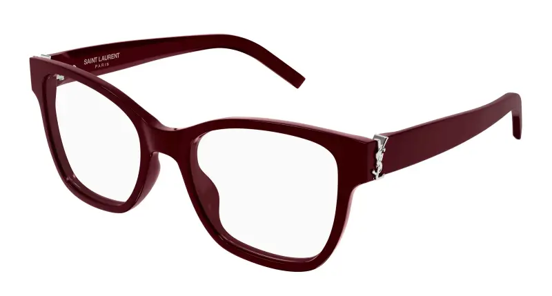Donna SAINT LAURENT SL M158 012 Montature da vista Acetato Bordeaux Trasparente Cat Eye