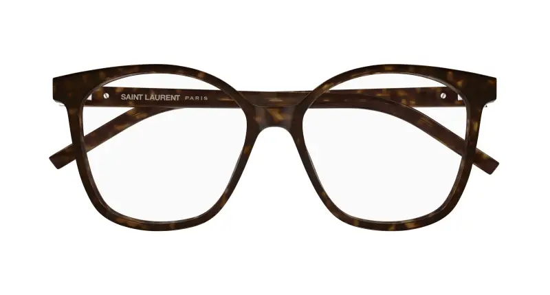 Donna SAINT LAURENT SL M162 002 Montature da vista Acetato Havana Trasparente Rotonda miniatura 2