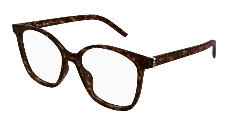 Donna SAINT LAURENT SL M162 002 Montature da vista Acetato Havana Trasparente Rotonda