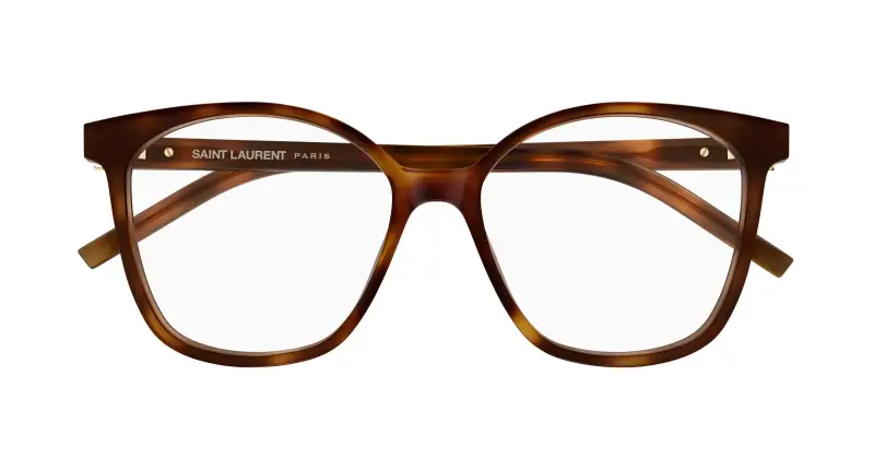Donna SAINT LAURENT SL M162 003 Montature da vista Acetato Havana Trasparente Rotonda miniatura 2
