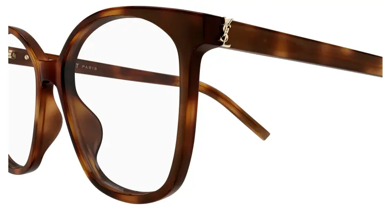 Donna SAINT LAURENT SL M162 003 Montature da vista Acetato Havana Trasparente Rotonda miniatura 3