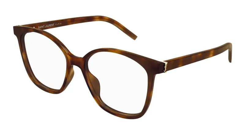 Donna SAINT LAURENT SL M162 003 Montature da vista Acetato Havana Trasparente Rotonda