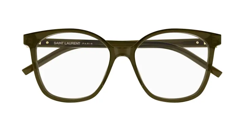 Donna SAINT LAURENT SL M162 005 Montature da vista Acetato Marrone Trasparente Rotonda miniatura 2