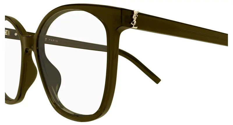 Donna SAINT LAURENT SL M162 005 Montature da vista Acetato Marrone Trasparente Rotonda miniatura 3