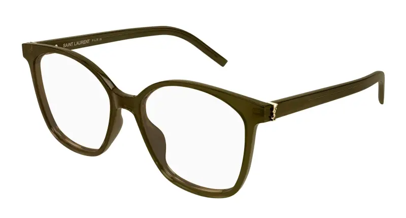 Donna SAINT LAURENT SL M162 005 Montature da vista Acetato Marrone Trasparente Rotonda