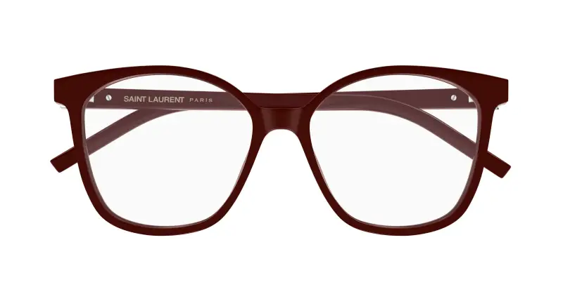 Donna SAINT LAURENT SL M162 006 Montature da vista Acetato Bordeaux Trasparente Rotonda miniatura 2