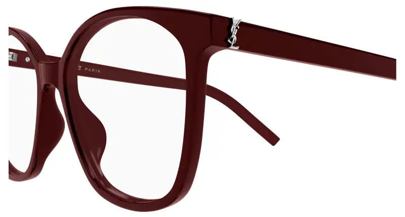 Donna SAINT LAURENT SL M162 006 Montature da vista Acetato Bordeaux Trasparente Rotonda miniatura 3