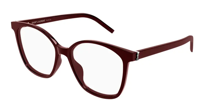 Donna SAINT LAURENT SL M162 006 Montature da vista Acetato Bordeaux Trasparente Rotonda