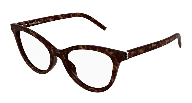 Donna SAINT LAURENT SL M164 002 Montature da vista Acetato Havana Trasparente Cat Eye