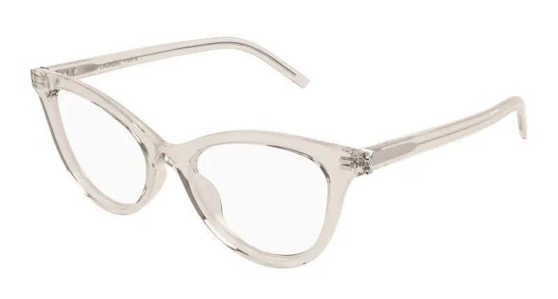 Donna SAINT LAURENT SL M164 004 Montature da vista Acetato Beige Trasparente Cat Eye