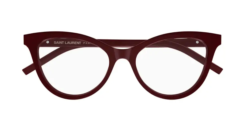 Donna SAINT LAURENT SL M164 005 Montature da vista Acetato Bordeaux Trasparente Cat Eye miniatura 2