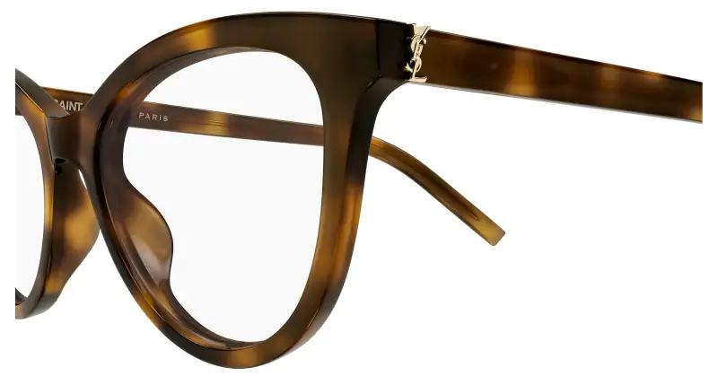 Donna SAINT LAURENT SL M164 009 Montature da vista Acetato Havana Trasparente Cat Eye miniatura 3