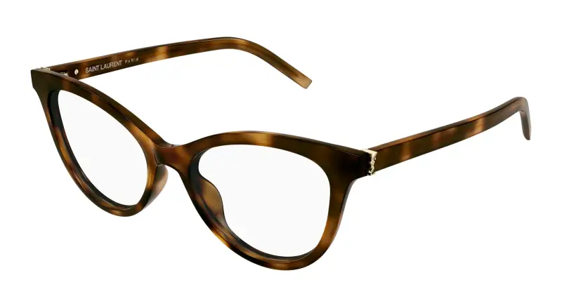 Donna SAINT LAURENT SL M164 009 Montature da vista Acetato Havana Trasparente Cat Eye