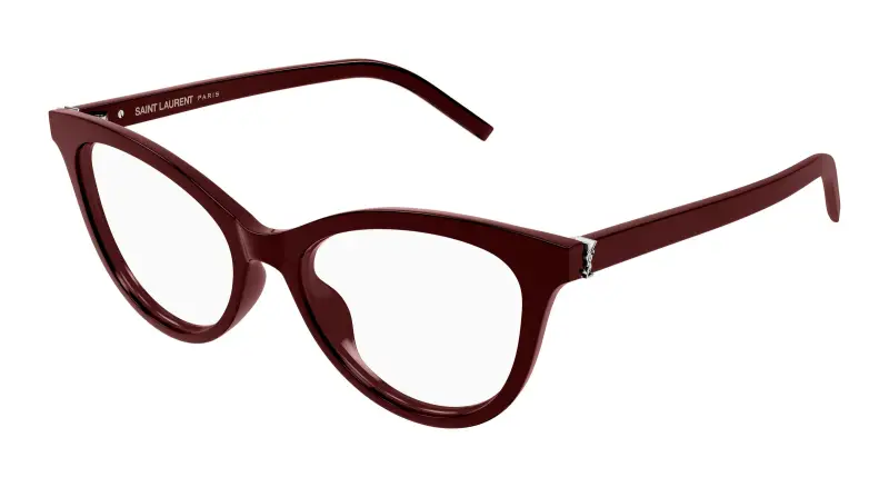 Donna SAINT LAURENT SL M164 011 Montature da vista Acetato Bordeaux Trasparente Cat Eye