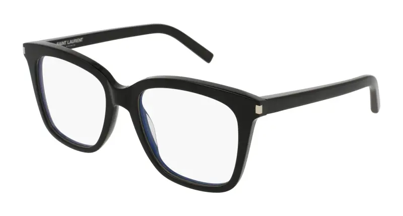 Donna SL 166 001 Montature da vista Acetato Nero Trasparente Squadrata