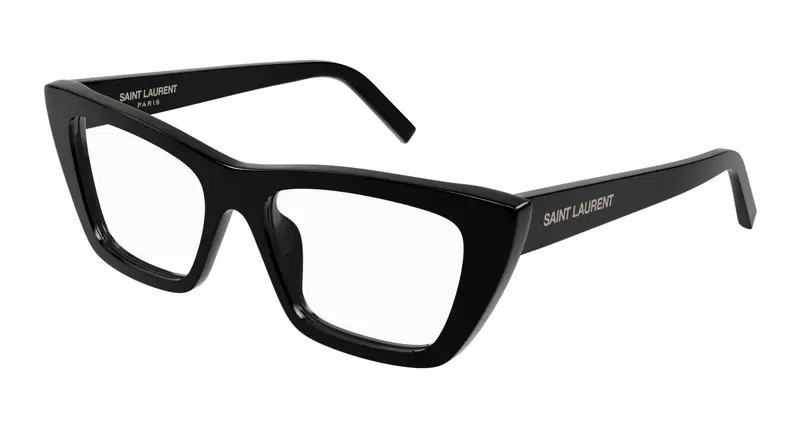 SAINT LAURENT Donna SL 276 MICA OPT 001 Montature da vista Acetato Nero Trasparente Cat Eye Antiriflesso