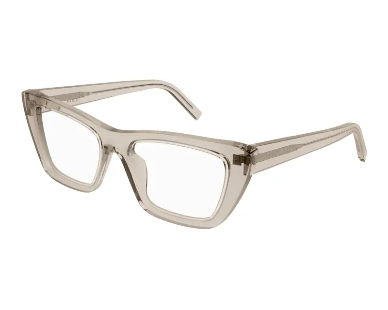 SAINT LAURENT Donna SL 276 MICA OPT 005 Montature da vista Acetato Beige Trasparente Cat Eye