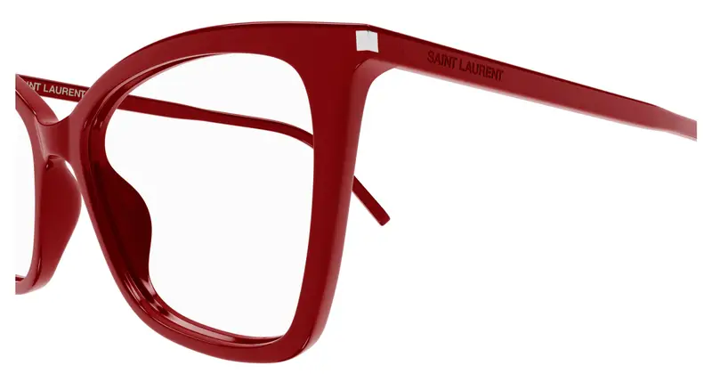SAINT LAURENT Donna SL 386 018 Montature da vista Acetato Rosso Trasparente Cat Eye miniatura 2