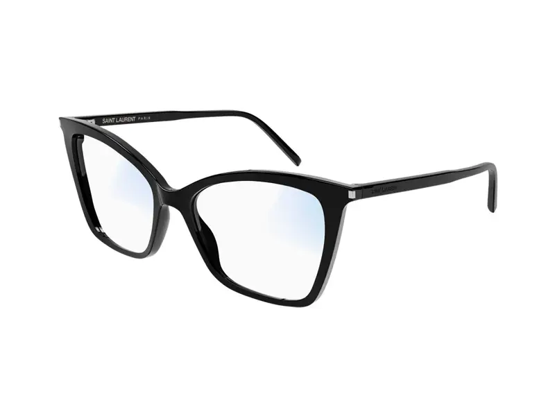 SAINT LAURENT Donna SL 386 SUN 001 Occhiali anti luce blu Acetato Nero Trasparente Cat Eye Fotocromatiche