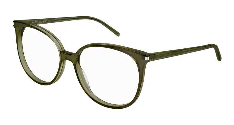 Donna SL 39 006 Montature da vista Acetato Verde Trasparente Rotonda