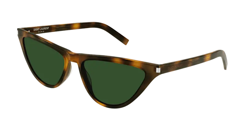 SAINT LAURENT Donna SL 550 SLIM 002 Occhiali da sole Acetato Havana Verde Cat Eye Normale